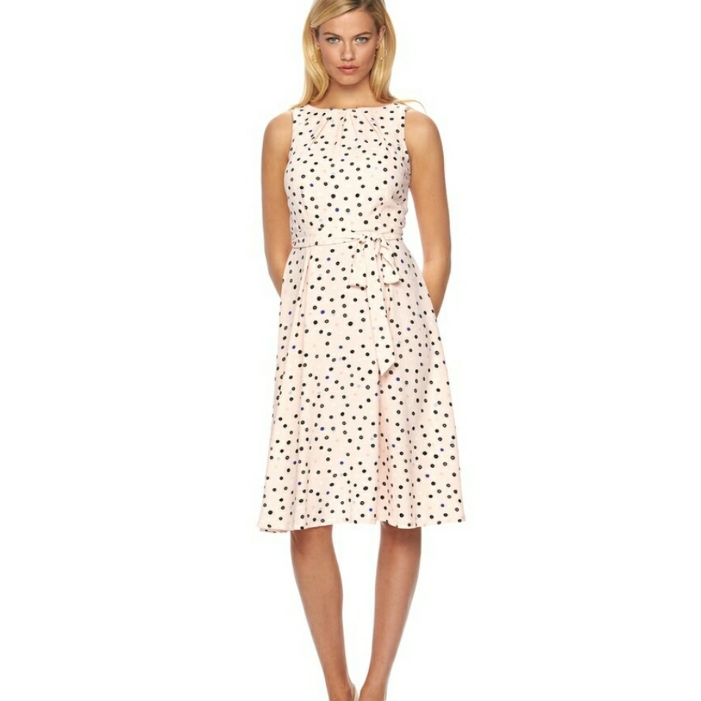 ELLE Pebble Pink Sleeveless DOT Dress